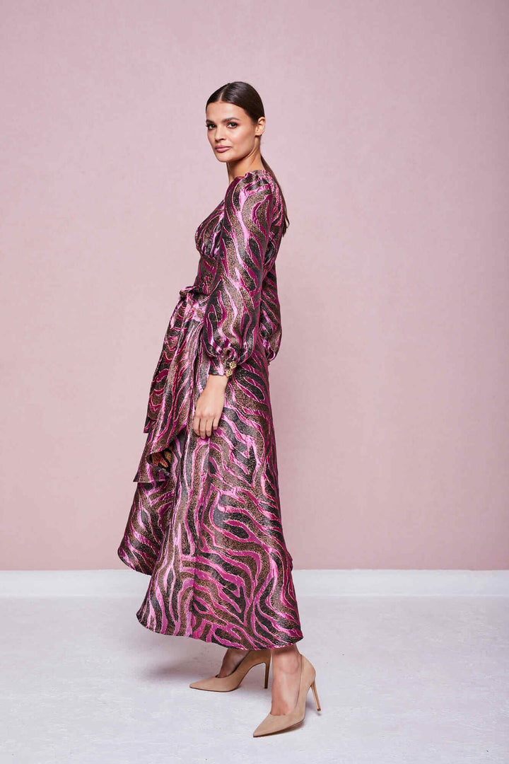 ASYMMETRICAL LONG-SLEEVE DRESS