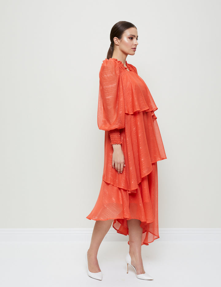 LOOSE-FIT DRESS WITH RUFFLES