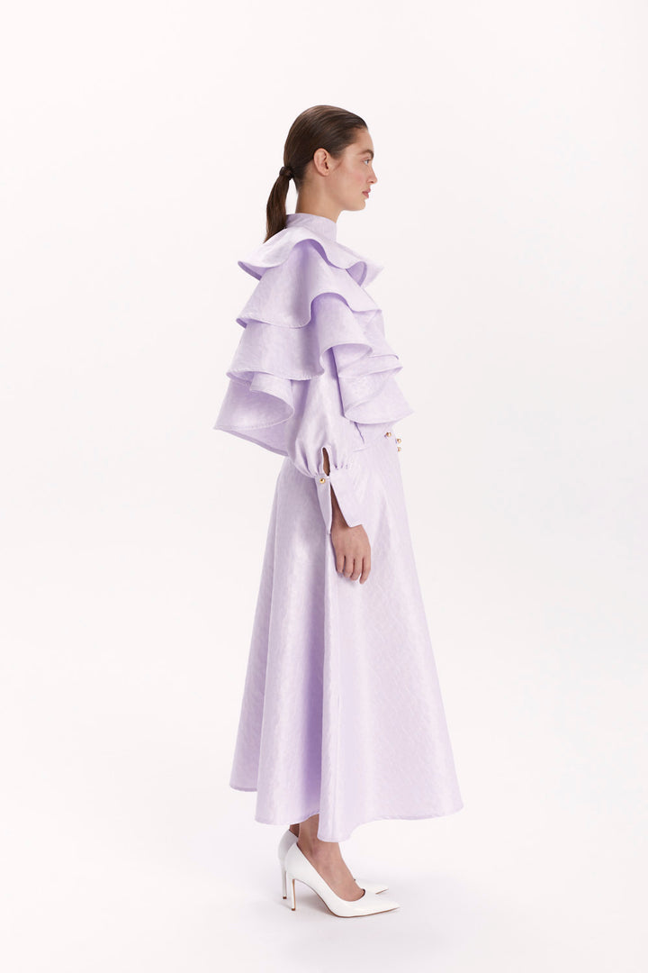 DRESS WITH DECORATIVE BUTTONS AND A SLIT