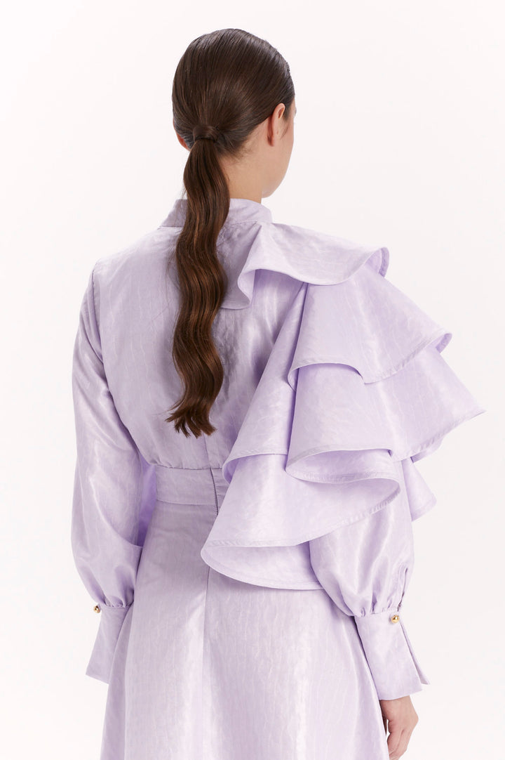 DRESS WITH DECORATIVE BUTTONS AND A SLIT