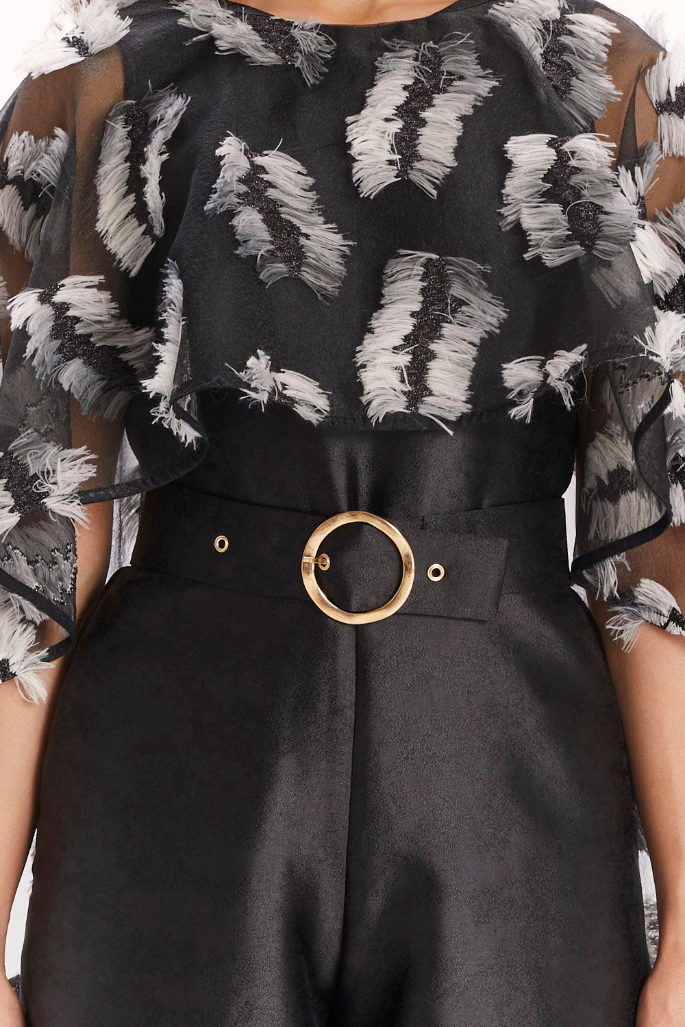 JUMPSUIT WITH WIDE LEGS AND CAPE