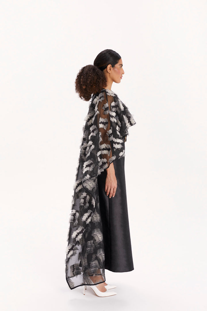JUMPSUIT WITH WIDE LEGS AND CAPE
