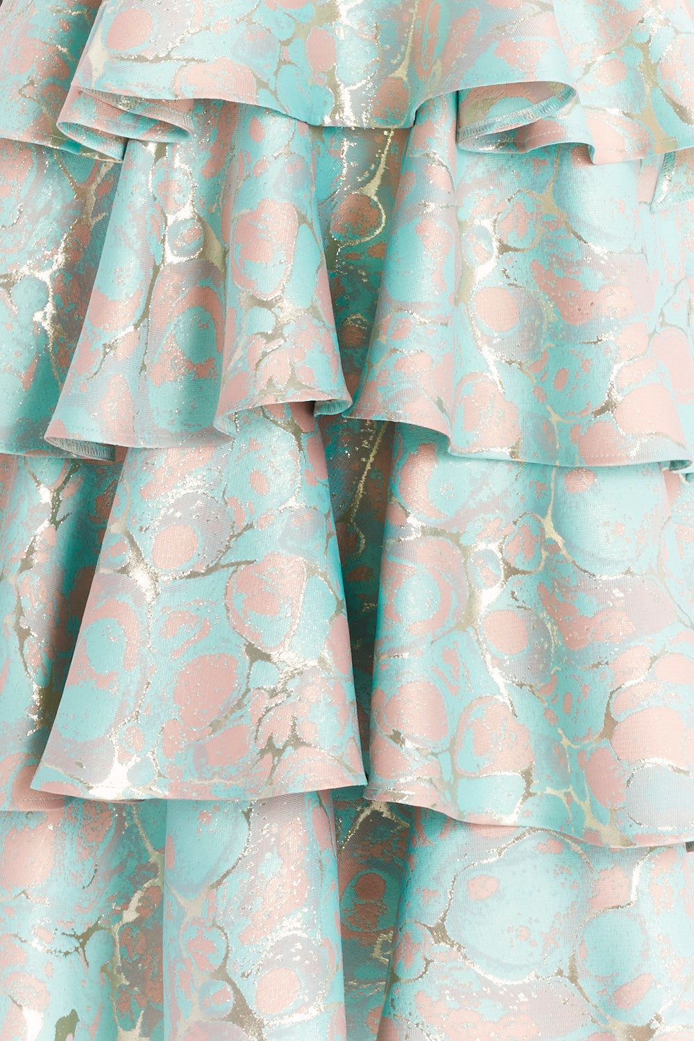 MIDI DRESS WITH CASCADING RUFFLES