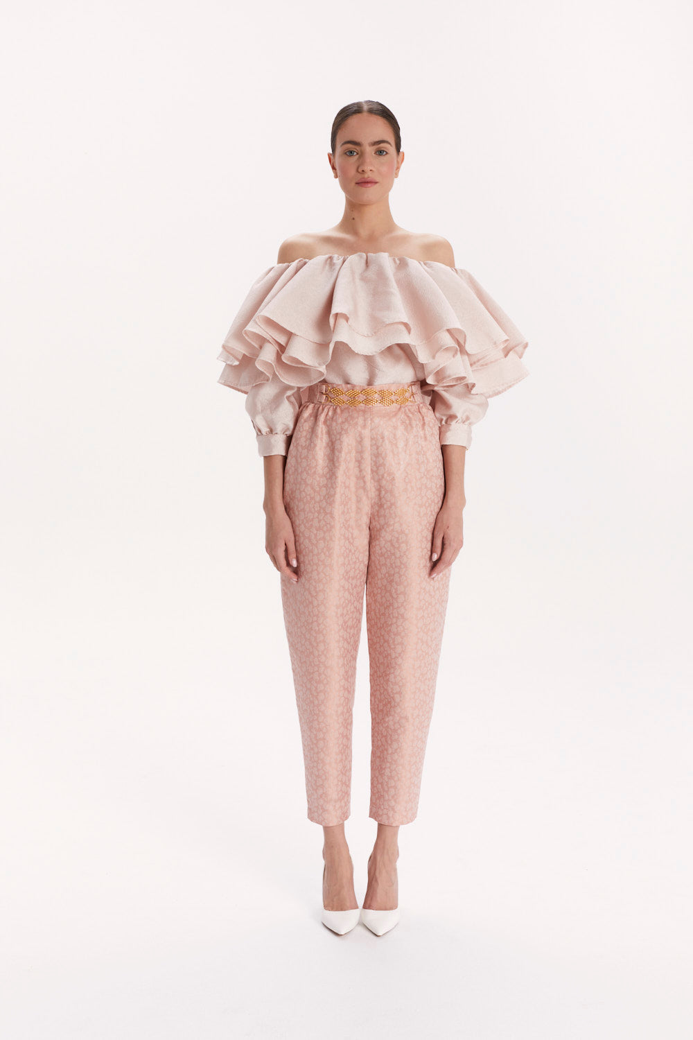 CIGARETTE TROUSERS WITH A DECORATIVE BELT