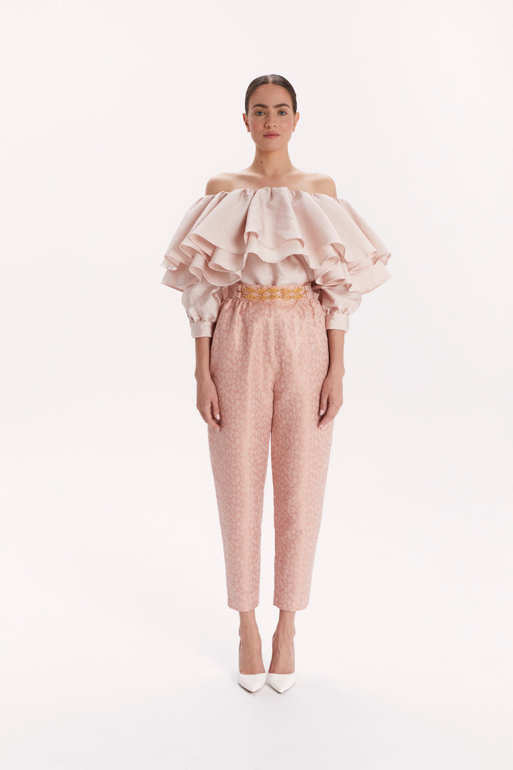CIGARETTE TROUSERS WITH A DECORATIVE BELT