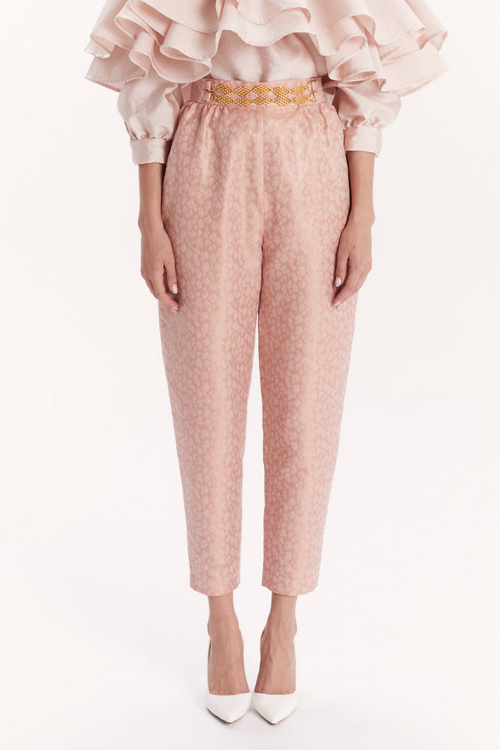 CIGARETTE TROUSERS WITH A DECORATIVE BELT