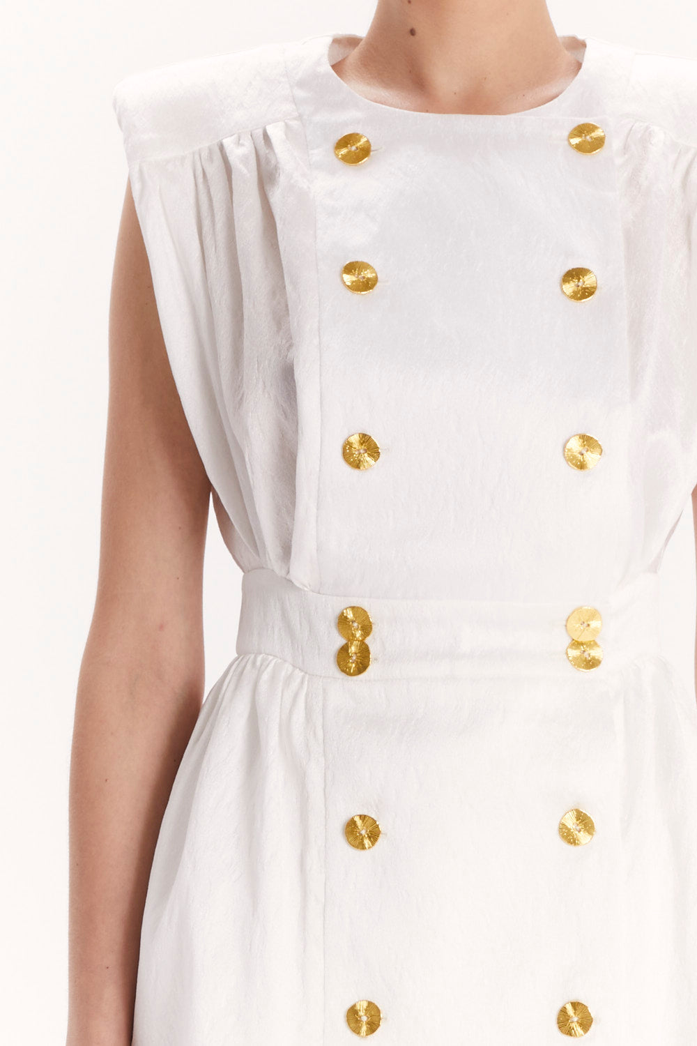 DOUBLE-BREASTED BLOUSE WITH SHOULDER PADS
