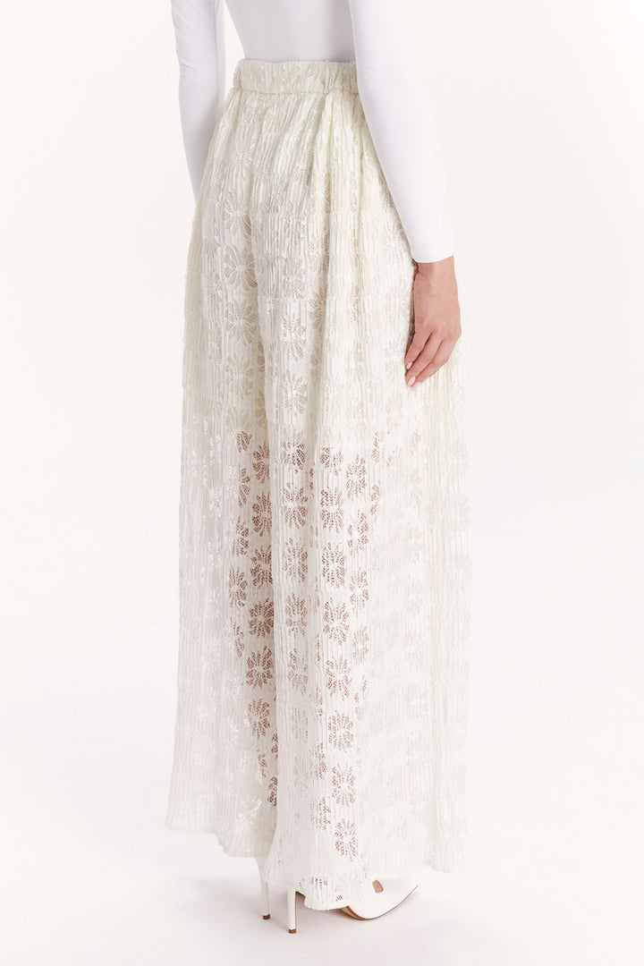 WIDE-LEG LACE PANTS