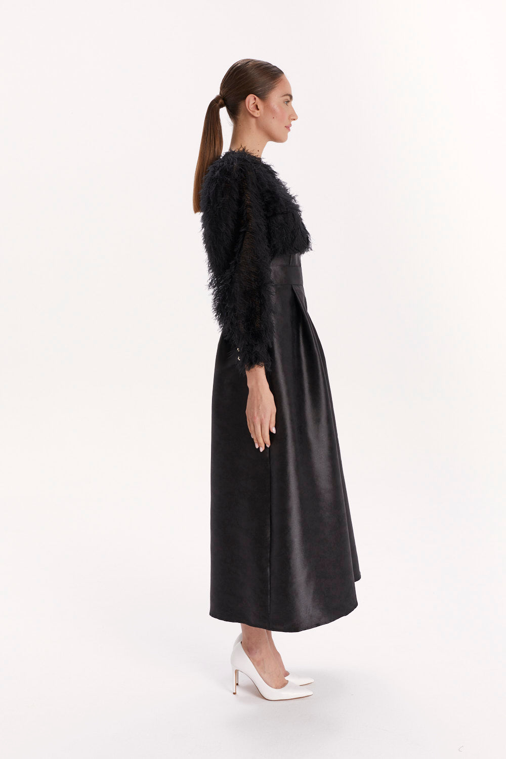 JUMPSUIT WITH OVERLAY AND WIDE LEGS