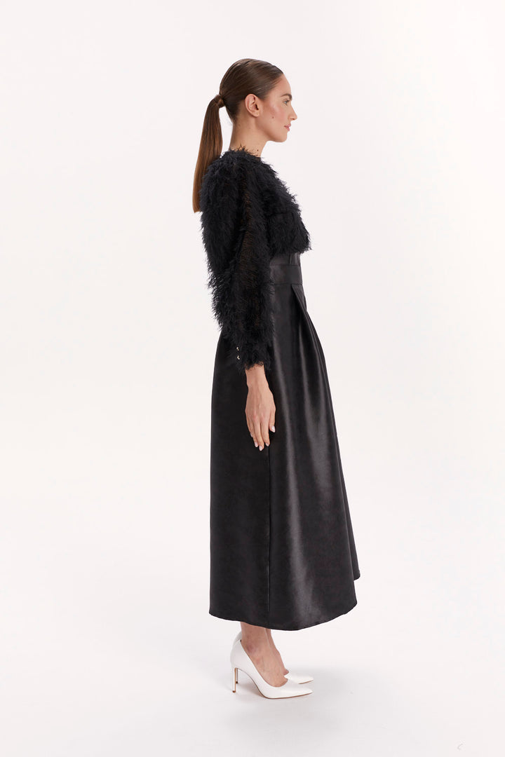 JUMPSUIT WITH OVERLAY AND WIDE LEGS