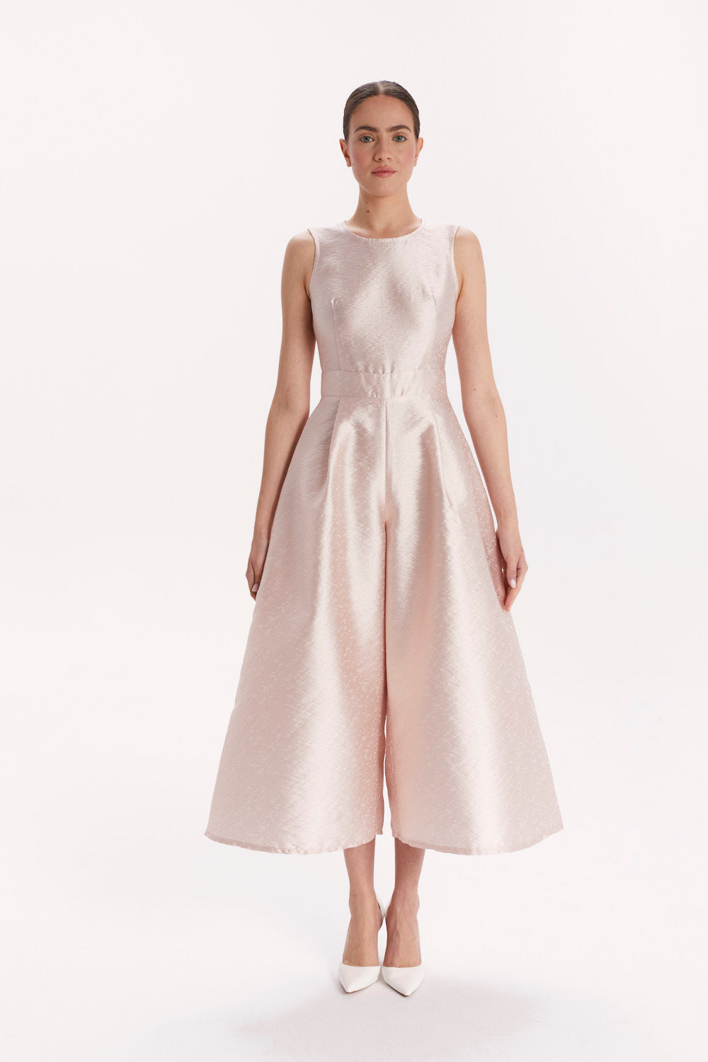 JUMPSUIT WITH OVERLAY AND WIDE LEGS