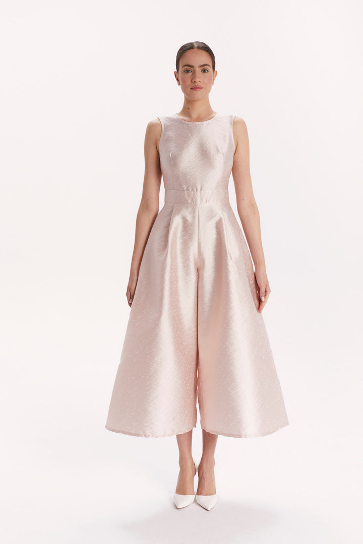 JUMPSUIT WITH OVERLAY AND WIDE LEGS