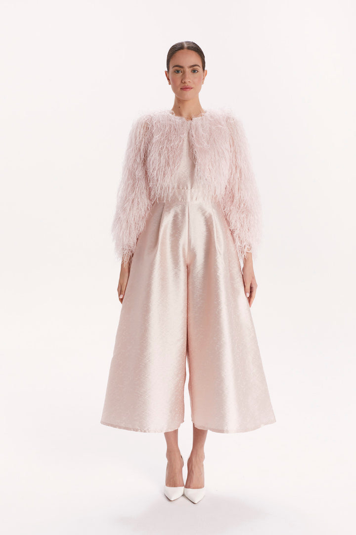 JUMPSUIT WITH OVERLAY AND WIDE LEGS