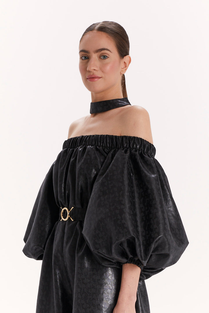 JUMPSUIT WITH OFF-SHOULDER NECKLINE AND CHOKER