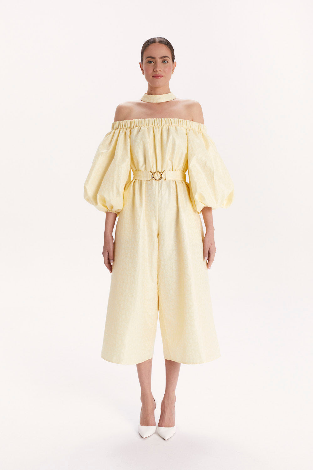 JUMPSUIT WITH OFF-SHOULDER NECKLINE AND CHOKER