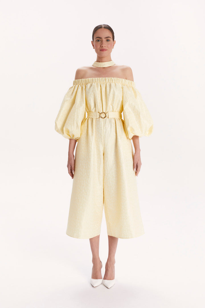 JUMPSUIT WITH OFF-SHOULDER NECKLINE AND CHOKER
