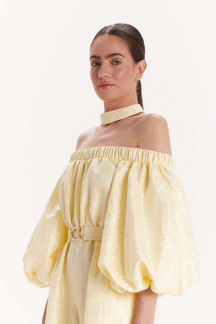 JUMPSUIT WITH OFF-SHOULDER NECKLINE AND CHOKER