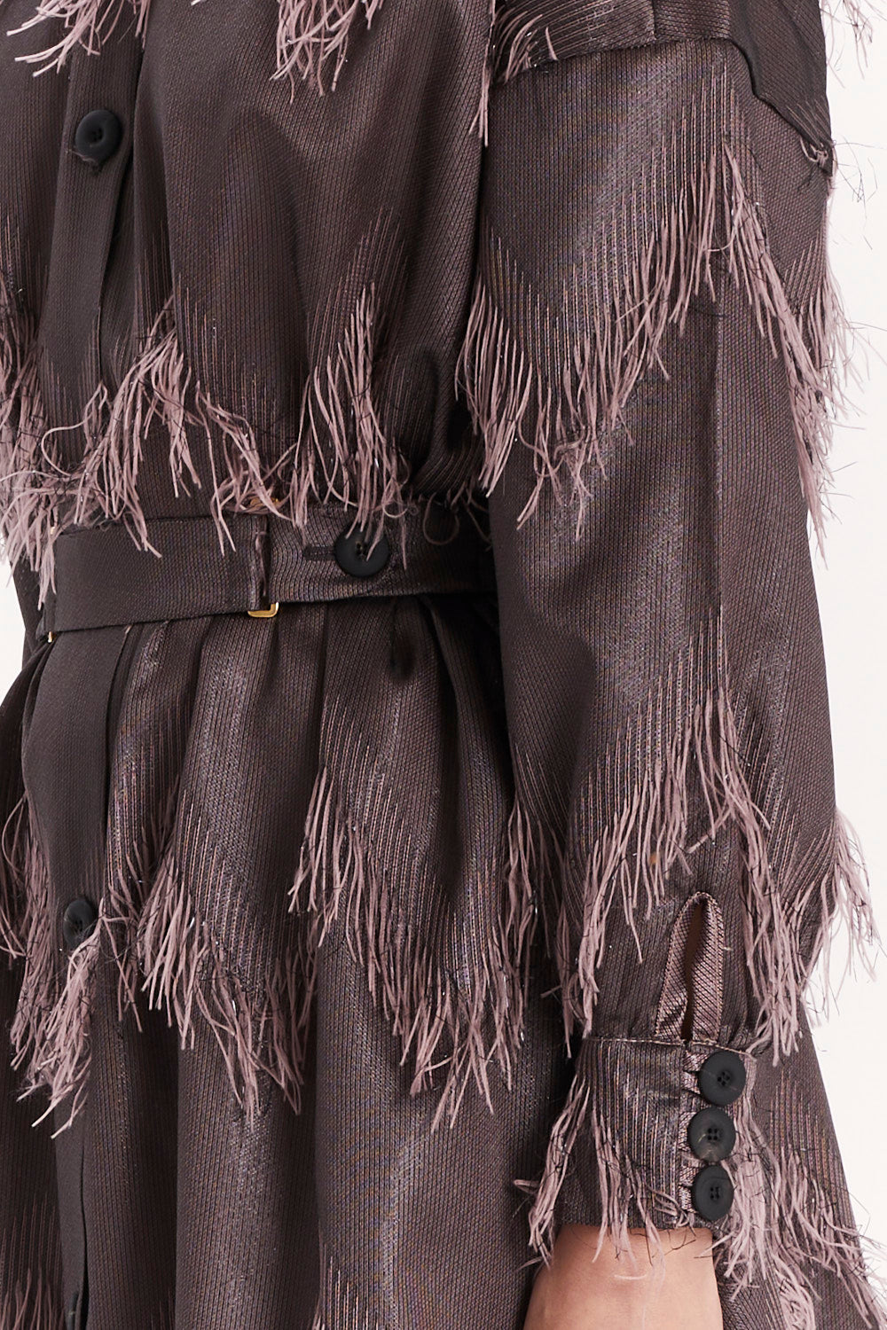 BUTTON-FRONT DRESS WITH LONG SLEEVES