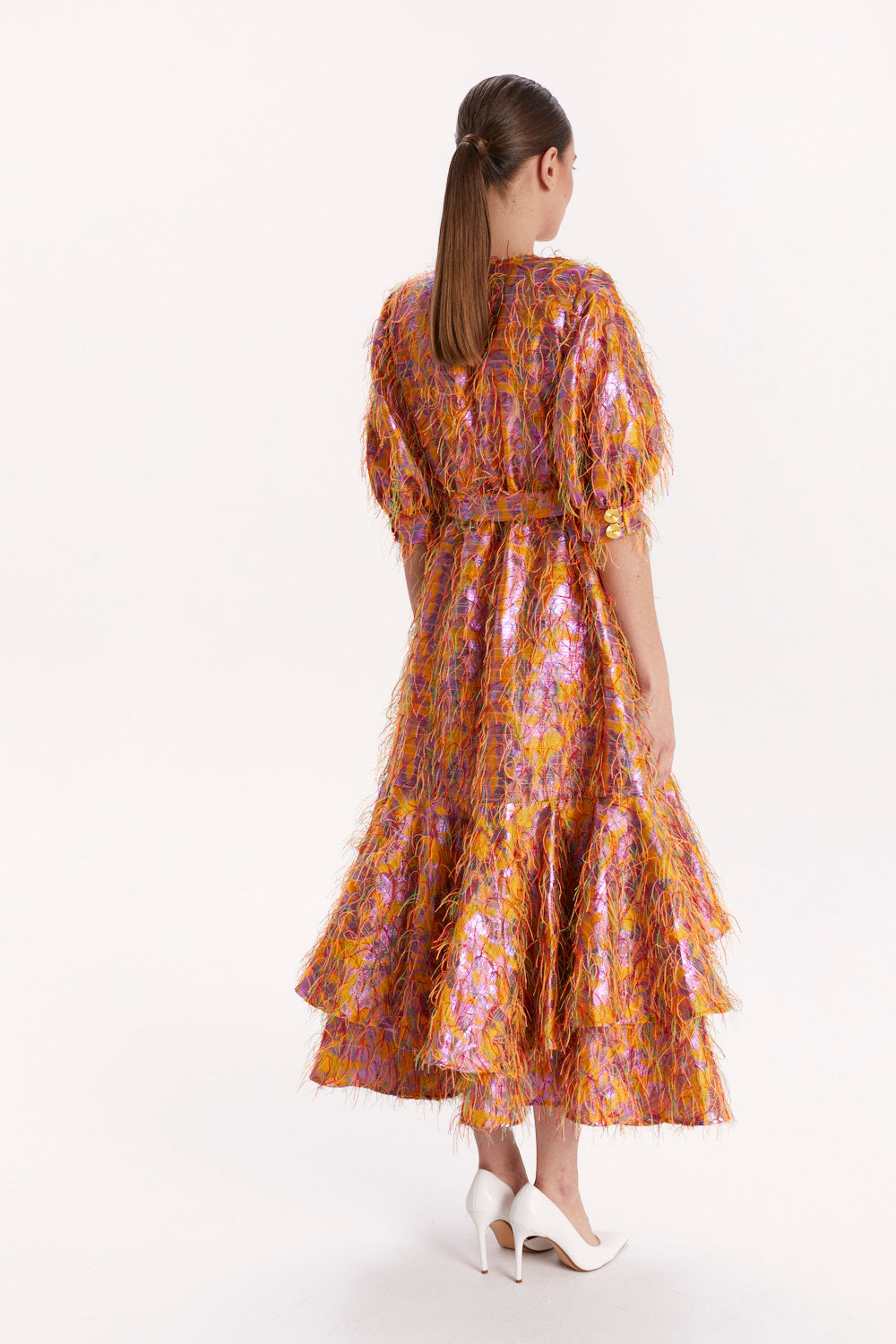 SHORT-SLEEVE DRESS WITH RUFFLES