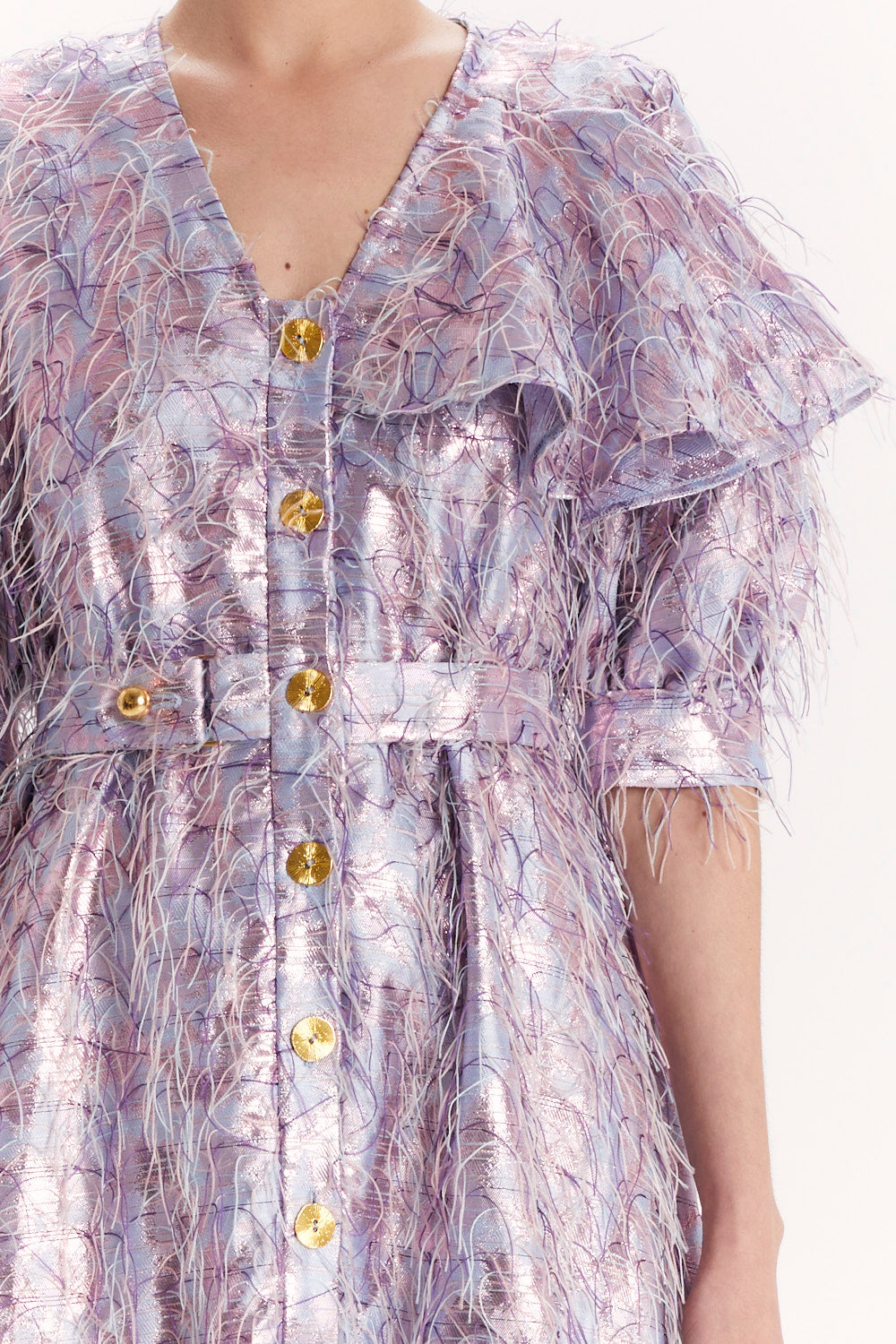SHORT-SLEEVE DRESS WITH RUFFLES