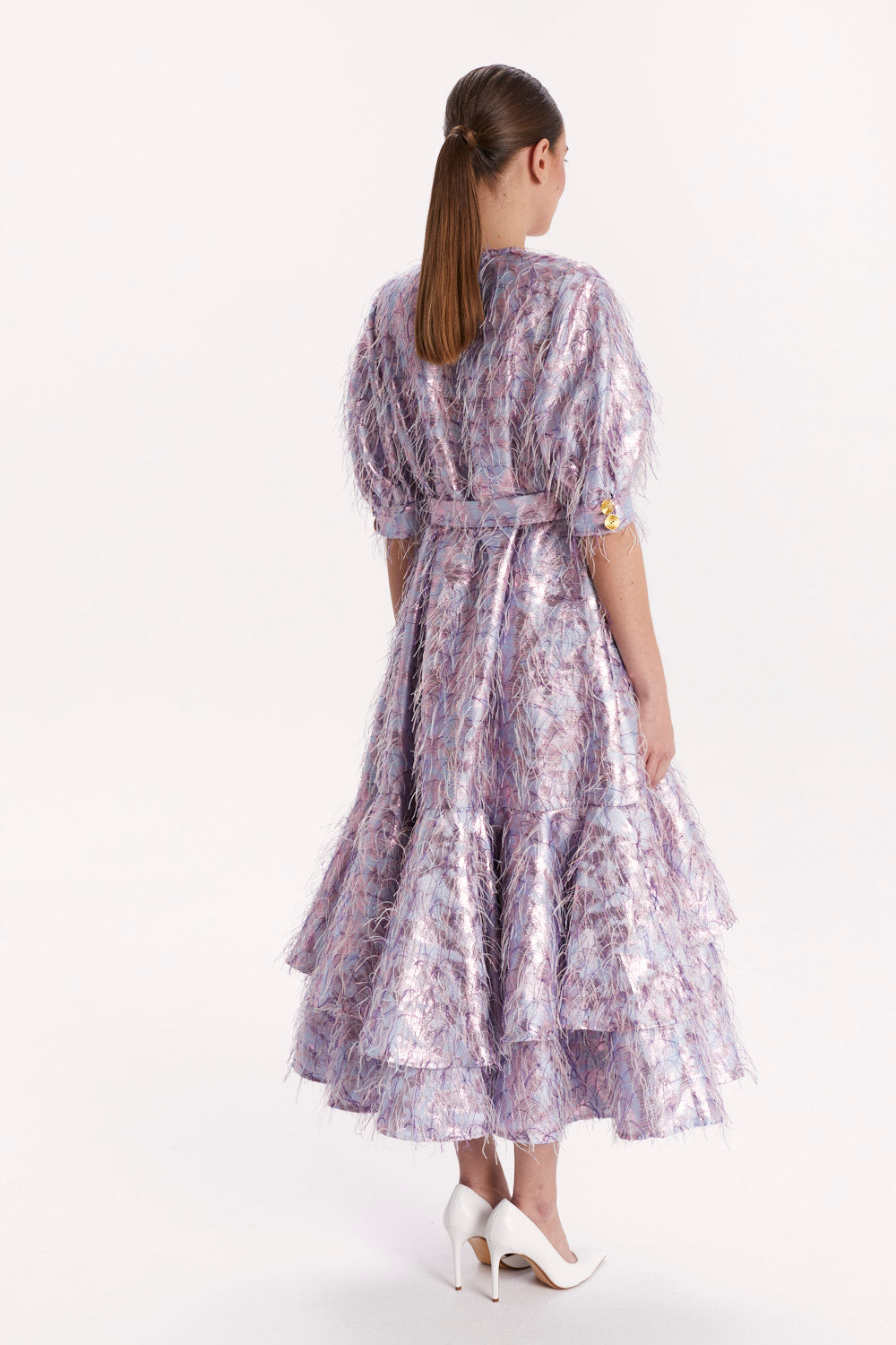 SHORT-SLEEVE DRESS WITH RUFFLES