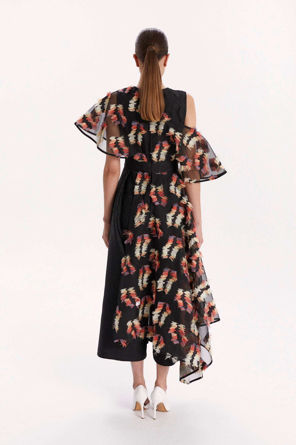 ASYMMETRICAL JUMPSUIT WITH COLORFUL FRINGE