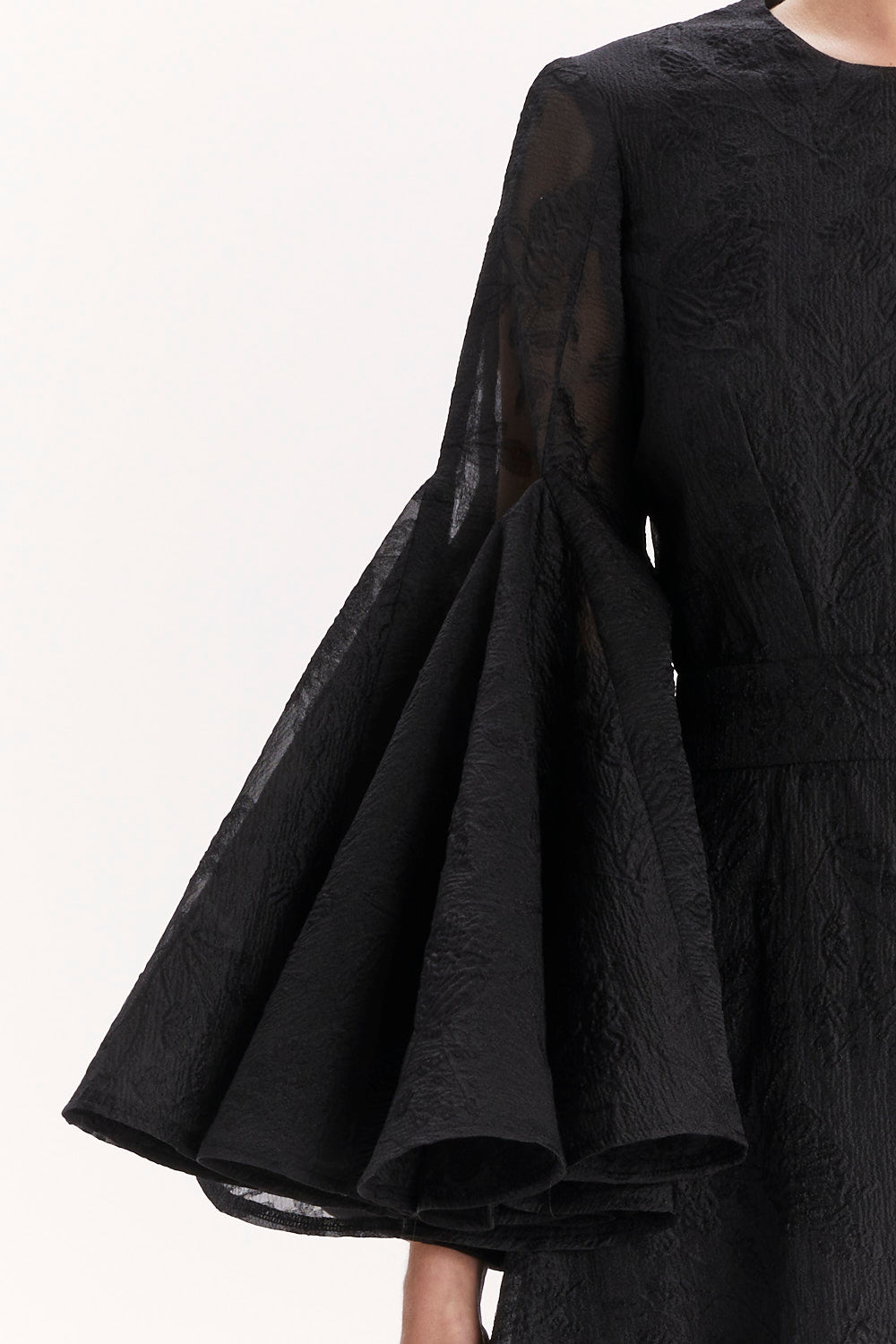 DRESS WITH FLARED SLEEVES