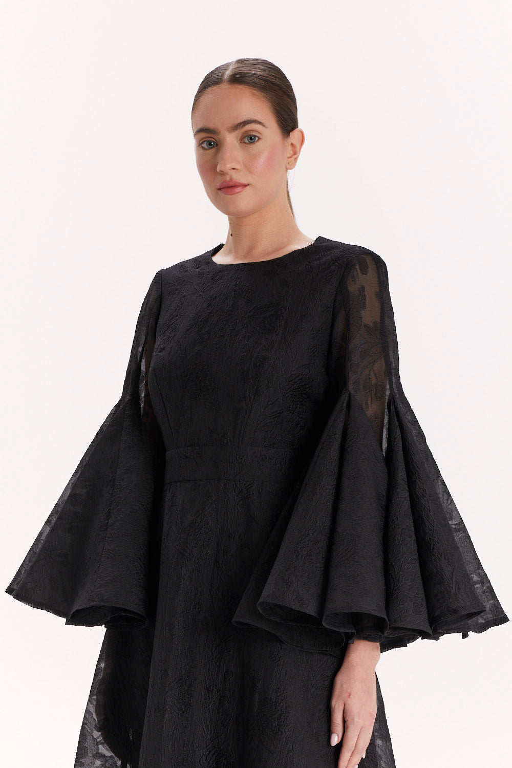 DRESS WITH FLARED SLEEVES