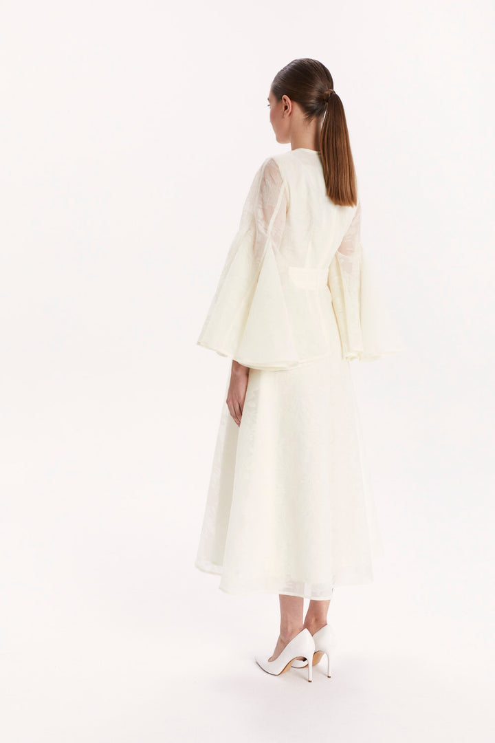 DRESS WITH FLARED SLEEVES