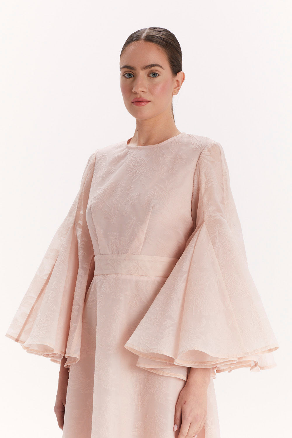 DRESS WITH FLARED SLEEVES