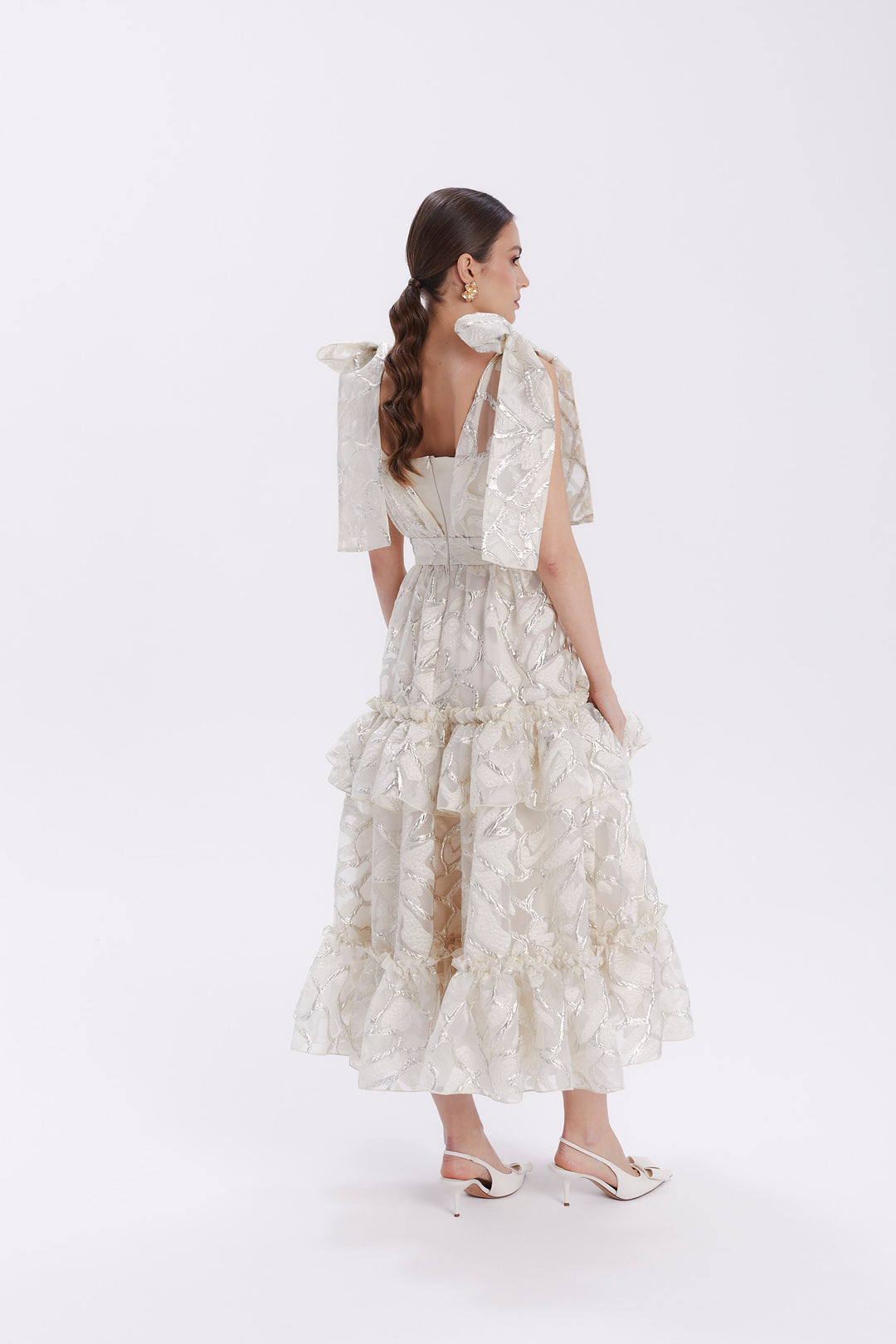 DRESS WITH BOWS ON THE SHOULDER