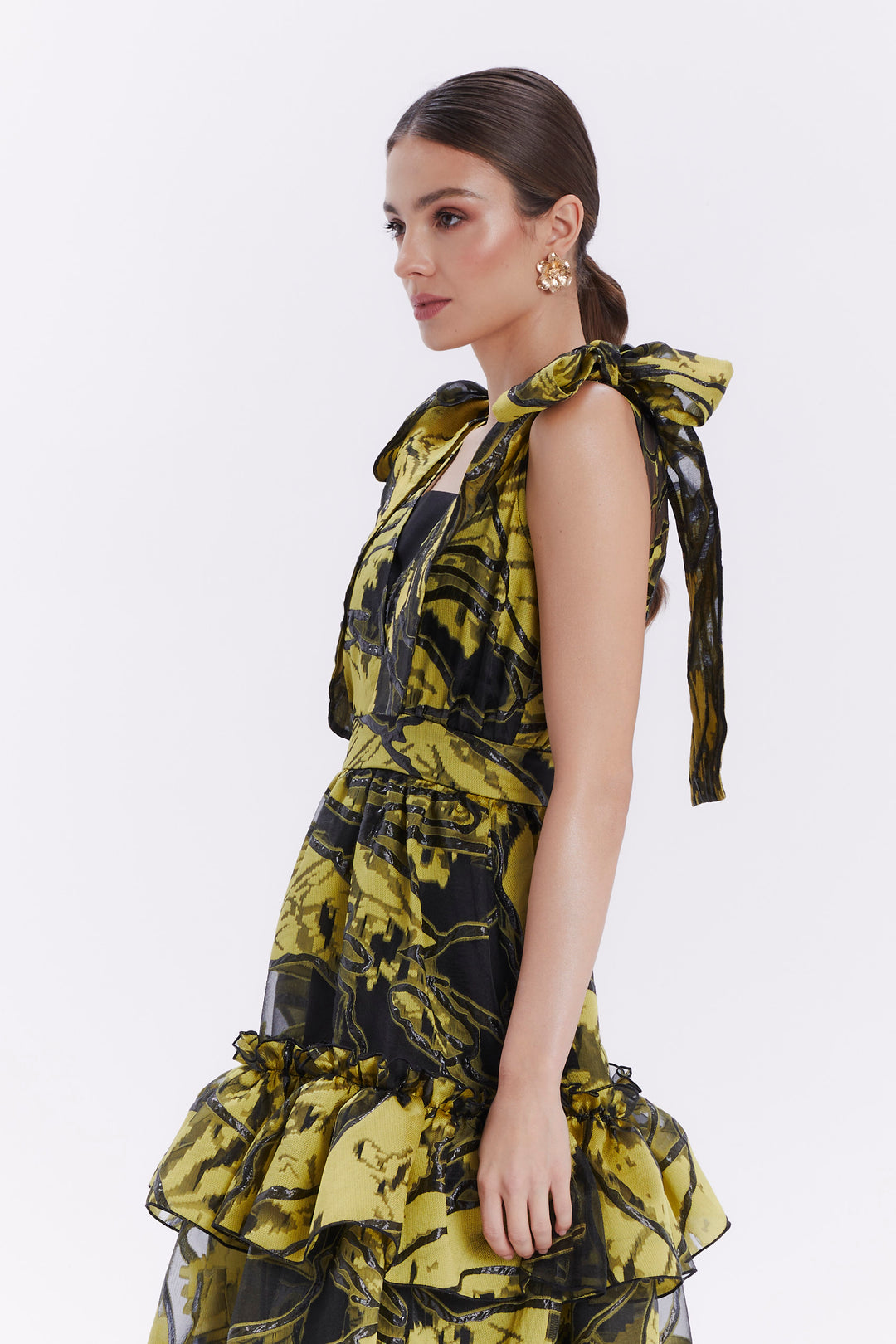 DRESS WITH BOWS ON THE SHOULDER