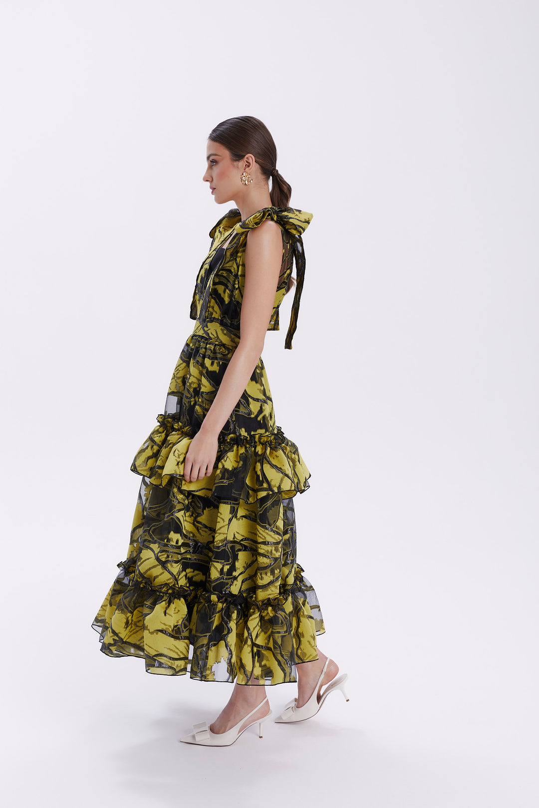 DRESS WITH BOWS ON THE SHOULDER