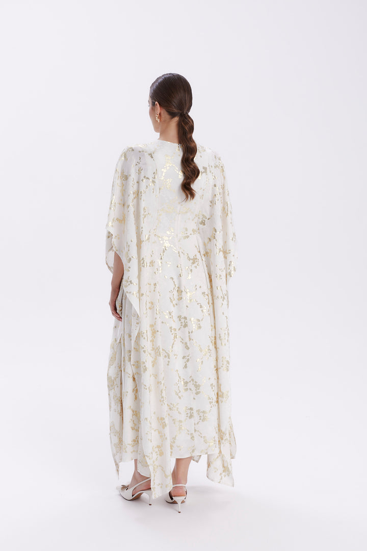 DRESS WITH METALLIC THREAD