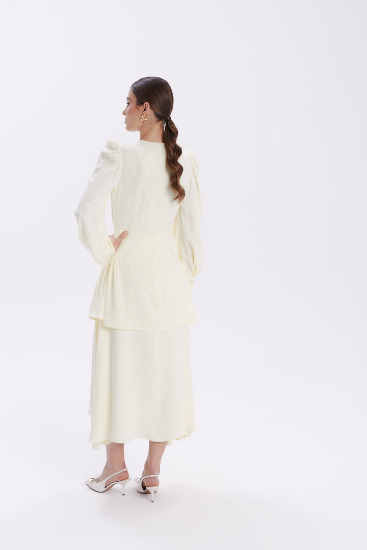 BIANCA LYOCELL AND VISCOSE MIDI DRESS
