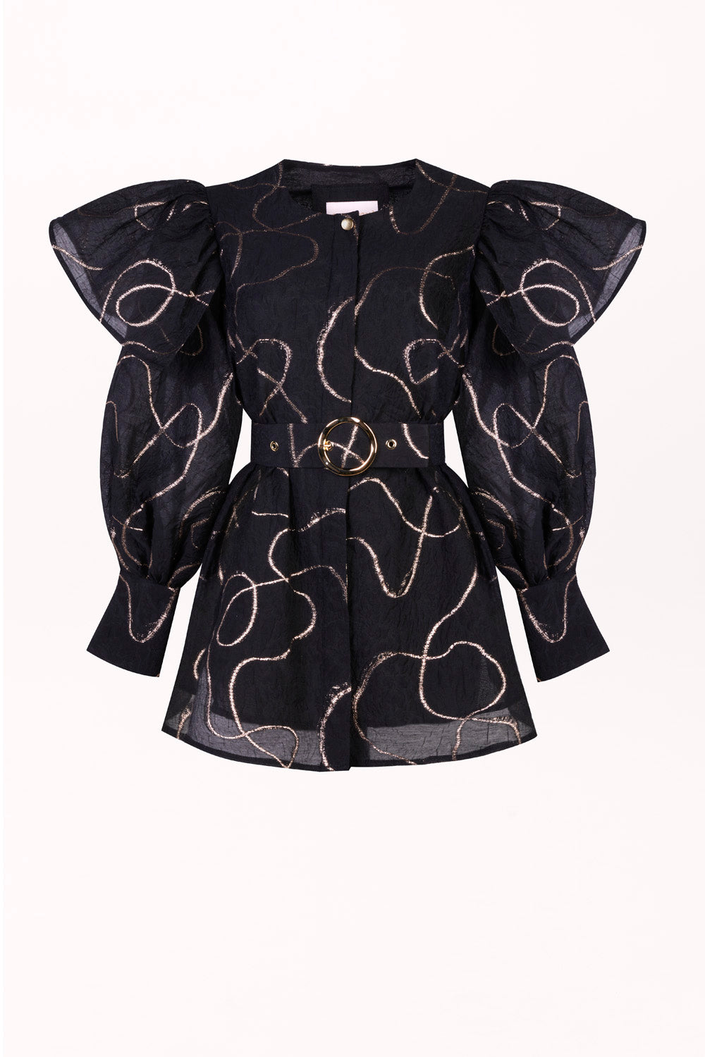 LONG BLOUSE WITH LONG SLEEVES AND A WAIST BELT