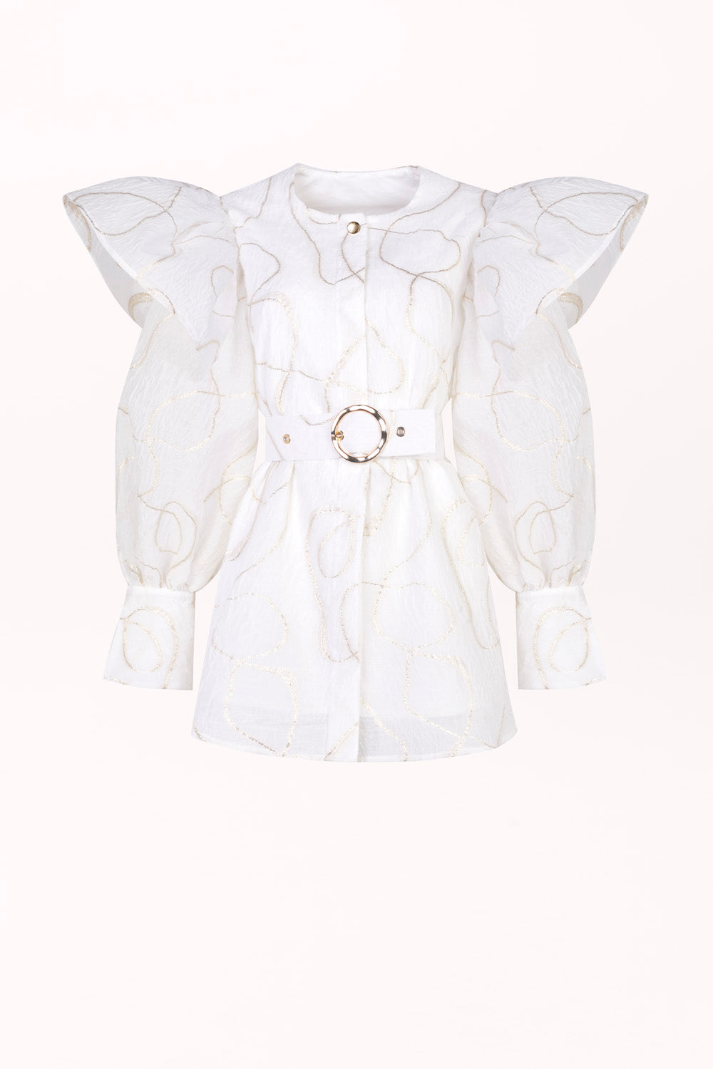 LONG BLOUSE WITH LONG SLEEVES AND A WAIST BELT