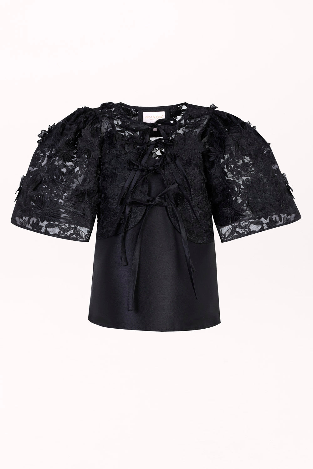 SET WITH A TOP AND BLOUSE WITH 3D FLORAL EMBROIDERY