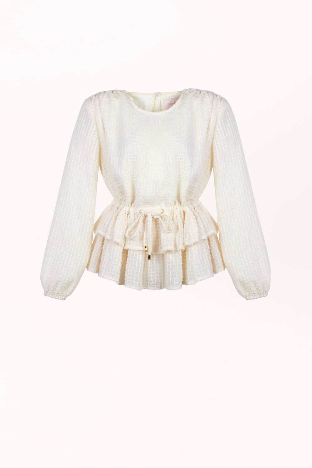 BLOUSE WITH PEPLUM AND ADJUSTABLE WAIST