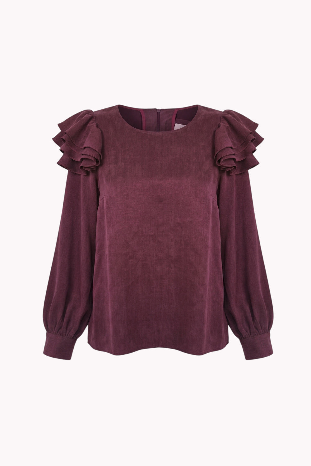 ERARA BLOUSE WITH RUFFLES ON THE SHOULDERS