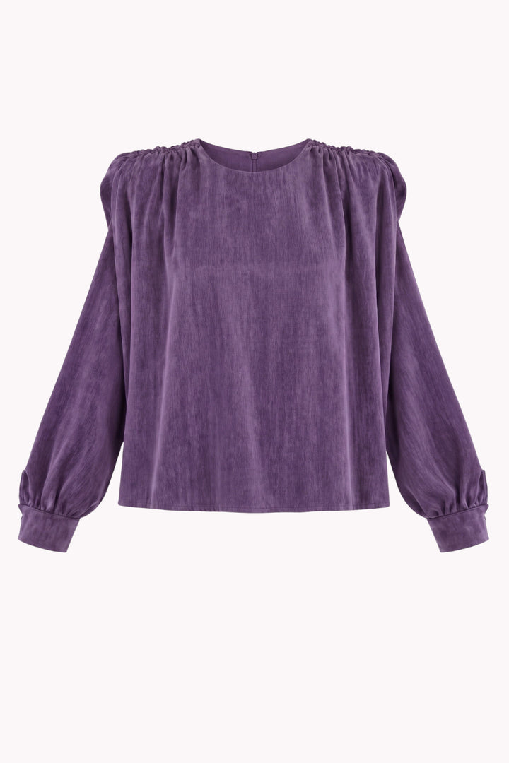 ESTELLA BLOUSE WITH PADDED AND RUCHED SHOULDERS