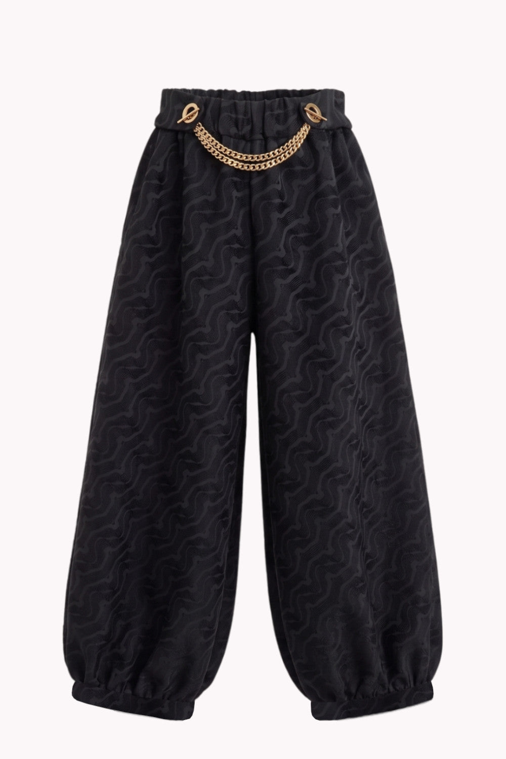 ZOEY BALLOON-FIT TROUSERS WITH GOLDEN CHAIN