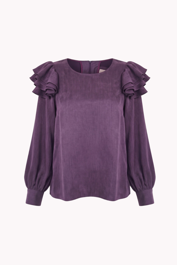 ERARA BLOUSE WITH RUFFLES ON THE SHOULDERS