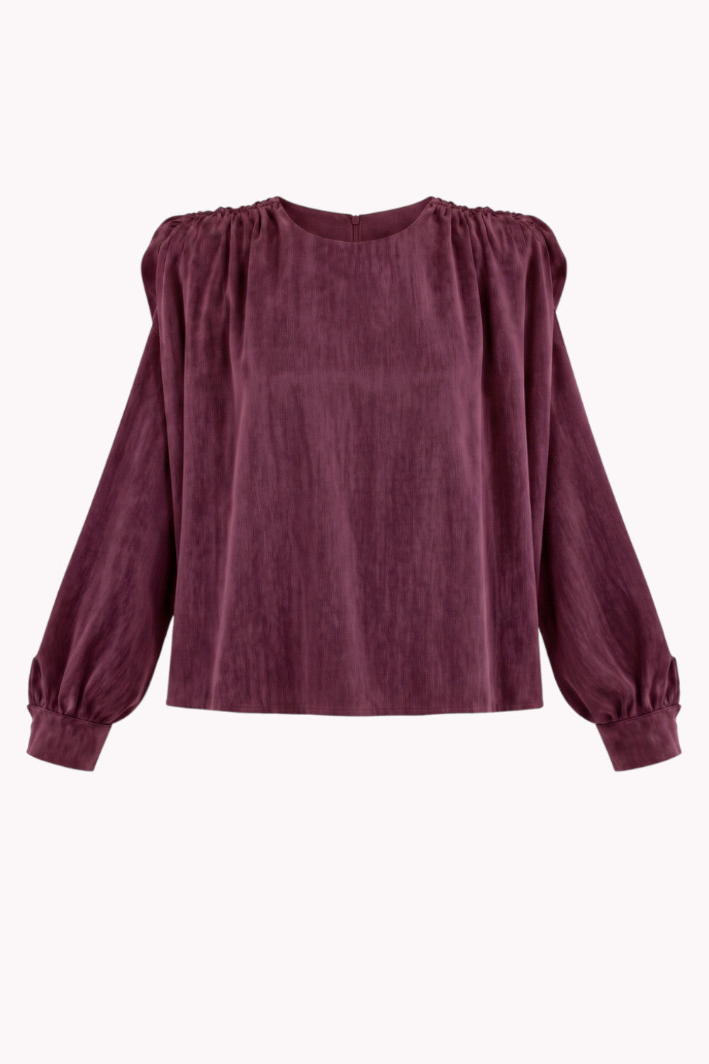 ESTELLA BLOUSE WITH PADDED AND RUCHED SHOULDERS