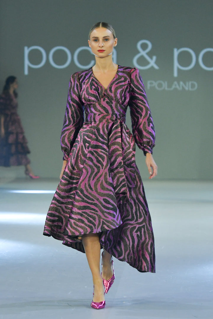 ASYMMETRICAL LONG-SLEEVE DRESS