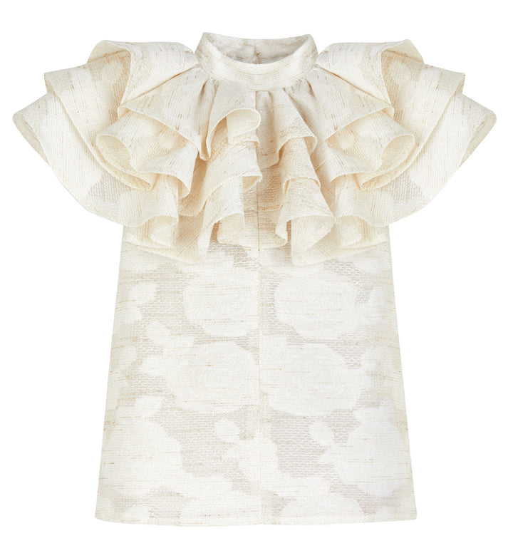 RUFFLE-EMBELLISHED BLOUSE