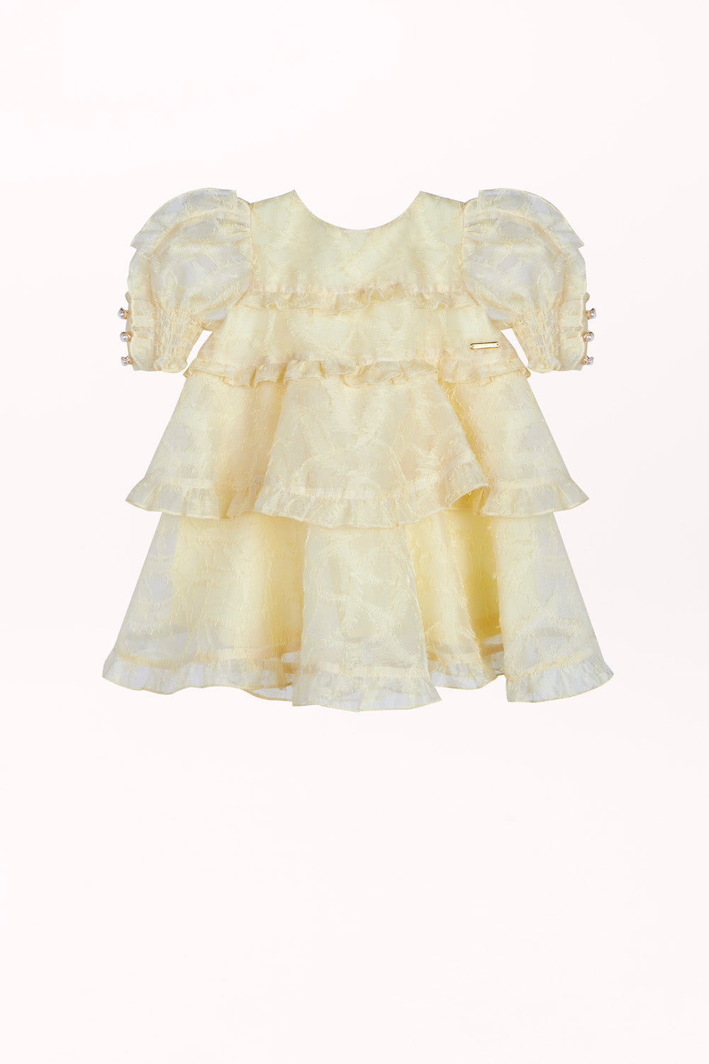 DRESS WITH FEATHER-TEXTURED FABRIC