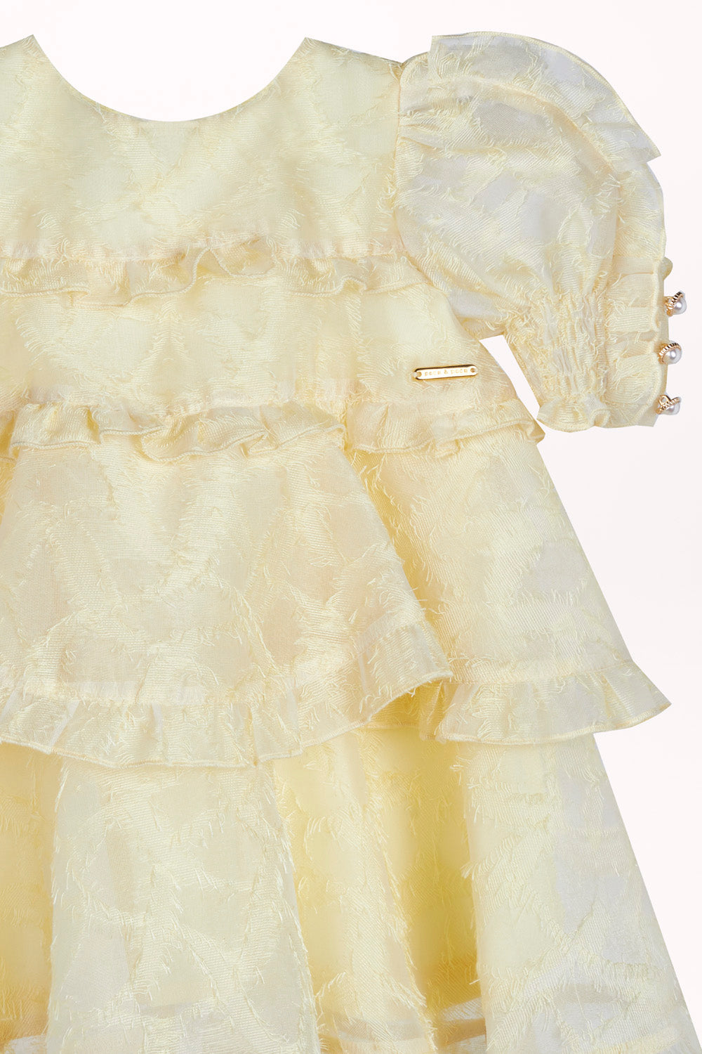 DRESS WITH FEATHER-TEXTURED FABRIC