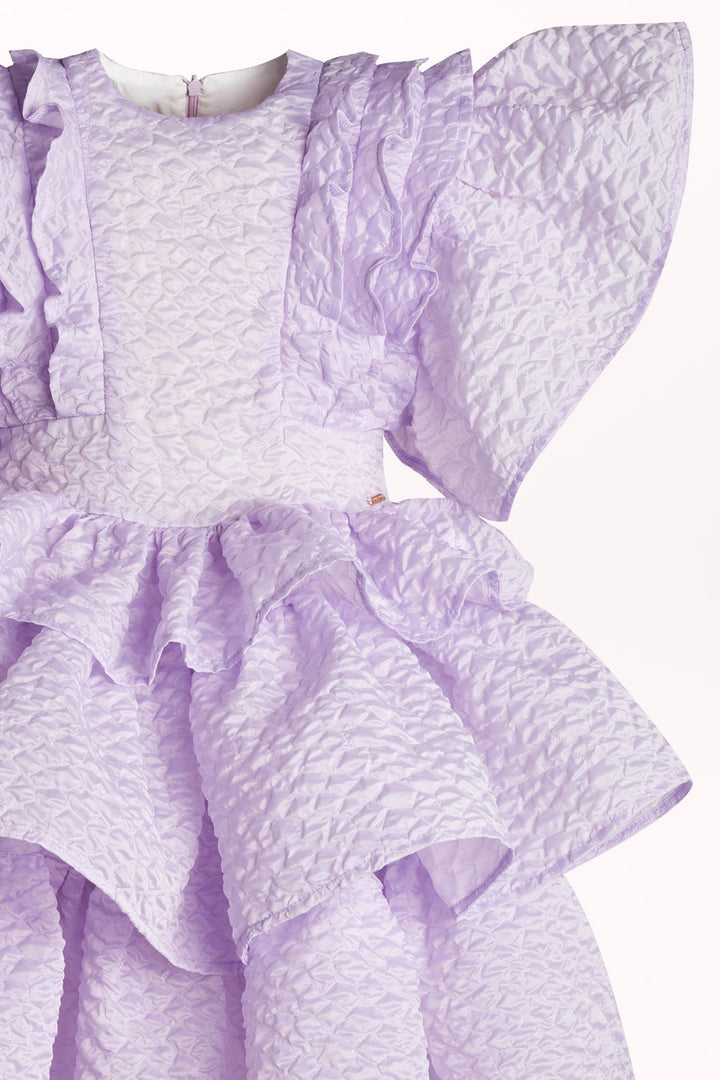 FLARED DRESS WITH RUFFLES