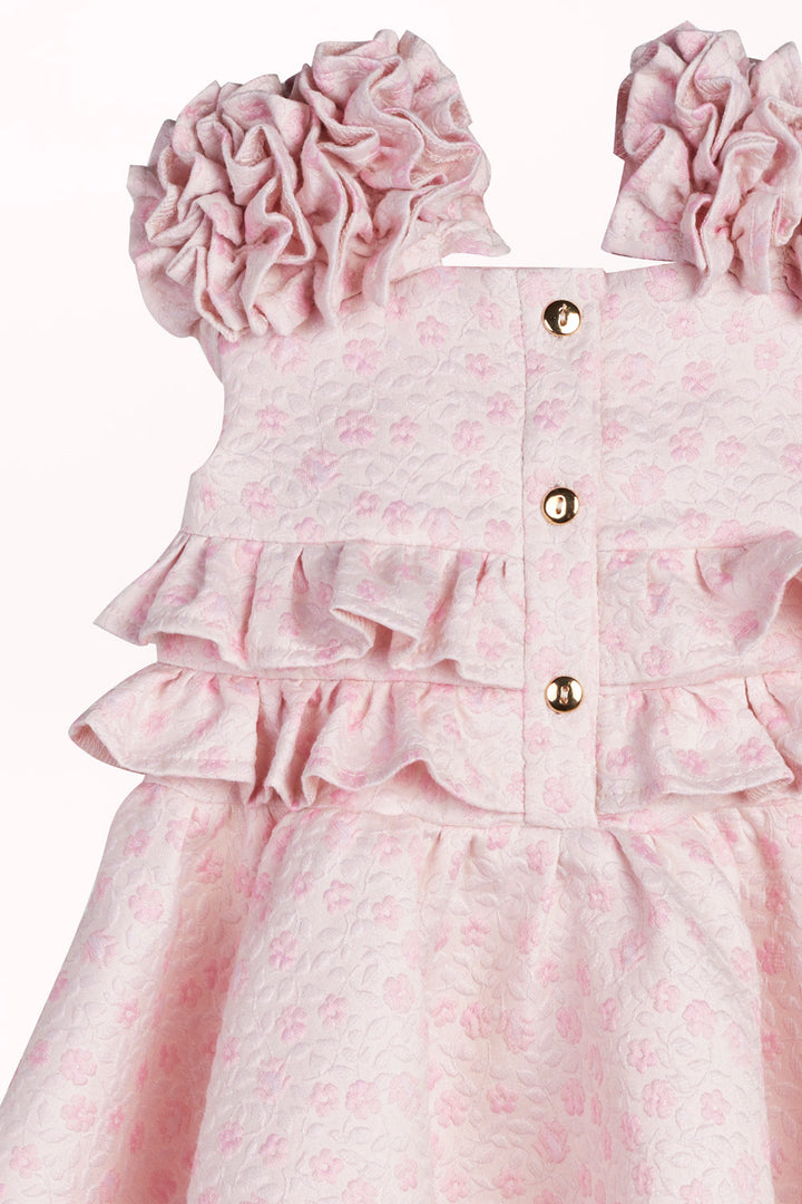 FLARED DRESS WITH RUFFLED STRAPS